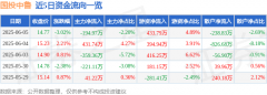 国投中鲁（600962）6月5日主力资金净卖出19497万元