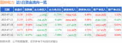 国投电力（600886）7月22日主力资金净卖出135亿元